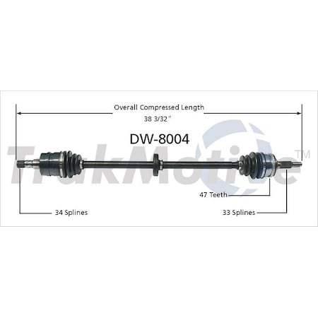 Surtrack Axle Cv Axle Shaft, Dw-8004 DW-8004
